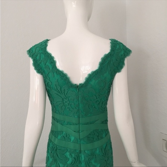 Emerald Green Tadashi Shoji Cocktail Dress Size 4 - Picture 4 of 5